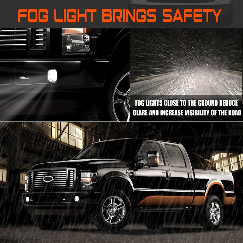 DRFG LED Fog Light Assembly with Daytime Running Lights for 2008 2009 2010 Ford F250 F350 F450 F550 Bumper Driving Fog Lamp Kit Plug & Play - Image 4